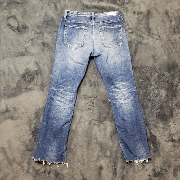AG ADRIANO GOLDSCHMIED JODI CROP HIGH RISE SLIM FLARE RAW HEM JEANS 26R AG-ED - Picture 2 of 13